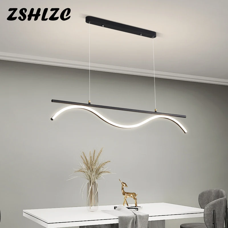 Купи Modern Led Pendant Light 100cm 120cm Led Chandelier Pendant Lamp for Dining room Kitchen Living room Hanging Lamp Black&White за 5,011 рублей в магазине AliExpress