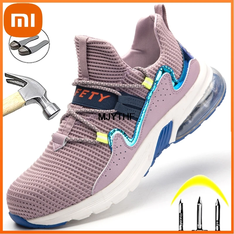 

XIAOMI Work Sneakers Men Safety Shoes Puncture-Proof Work Shoes Breathable Light Steel Toe Shoes Couples Indestructible Shoes