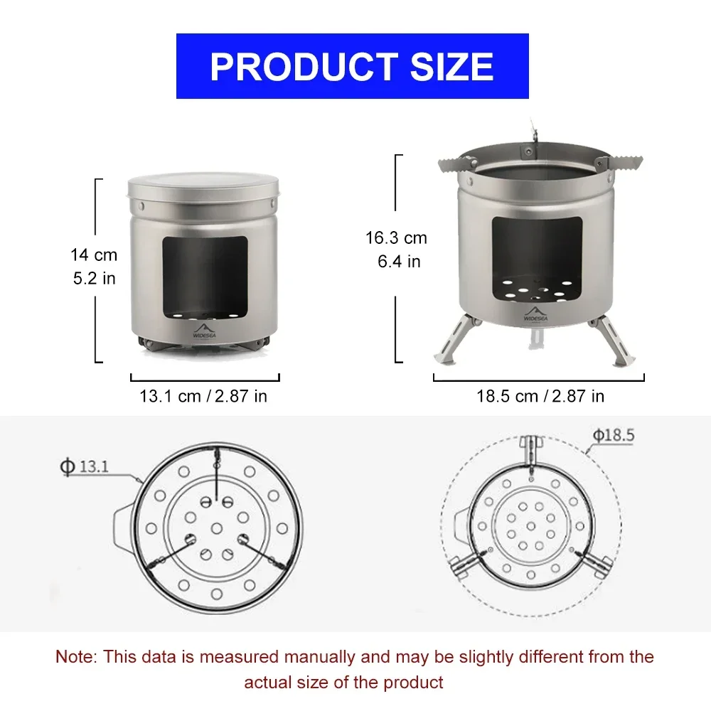 Туристическая горелка Widesea титановая Ультралегкая печь для дрова угольный
