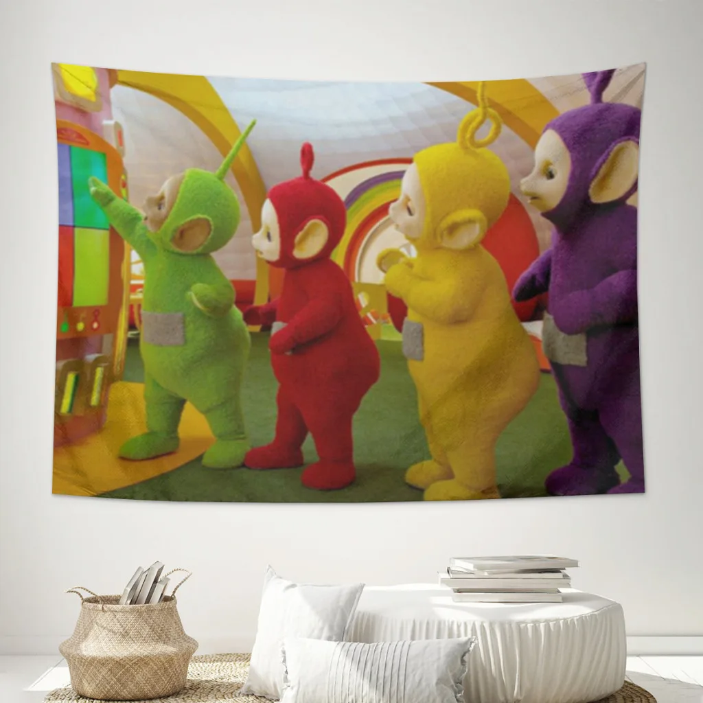 

Tele-tubbies-hanging Cloth Background Fabric Ins Girl Room Decoration Dormitory Bedroom Wall Bedspread Cloth Tapestry E Decor