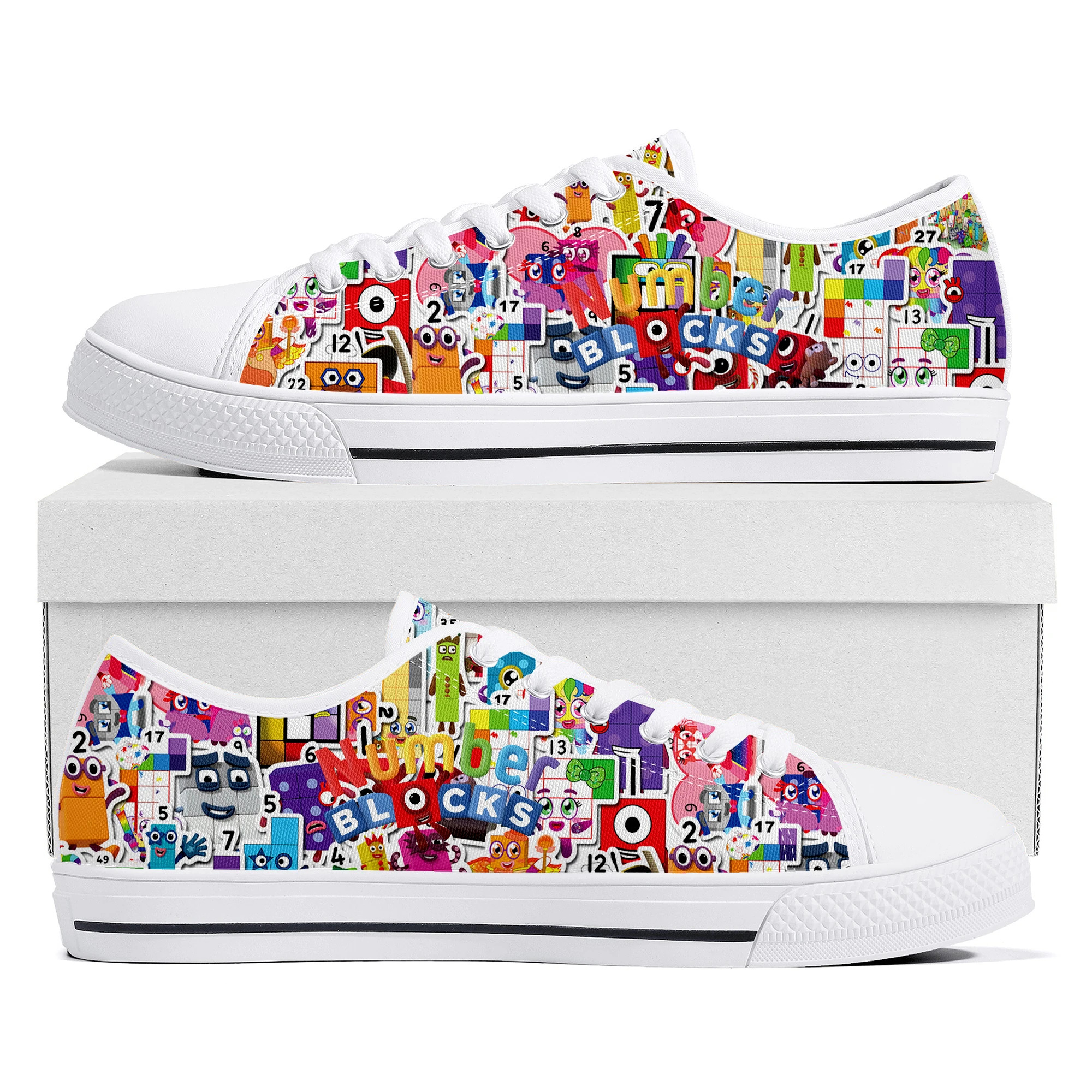 

NumberBlocks Low Top Sneakers Womens Mens Teenager High Quality Canvas Sneaker Couple Anime Cartoon Manga Custom Made Shoes
