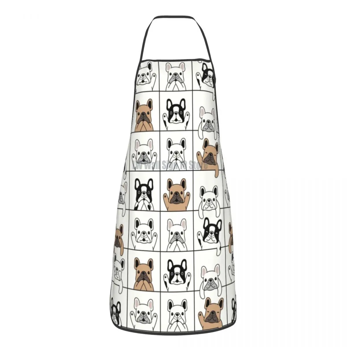 

Unisex French Bulldog Puppy Bib Apron Adult Women Men Chef Tablier Cuisine for Cooking Kitchen Dog Baking