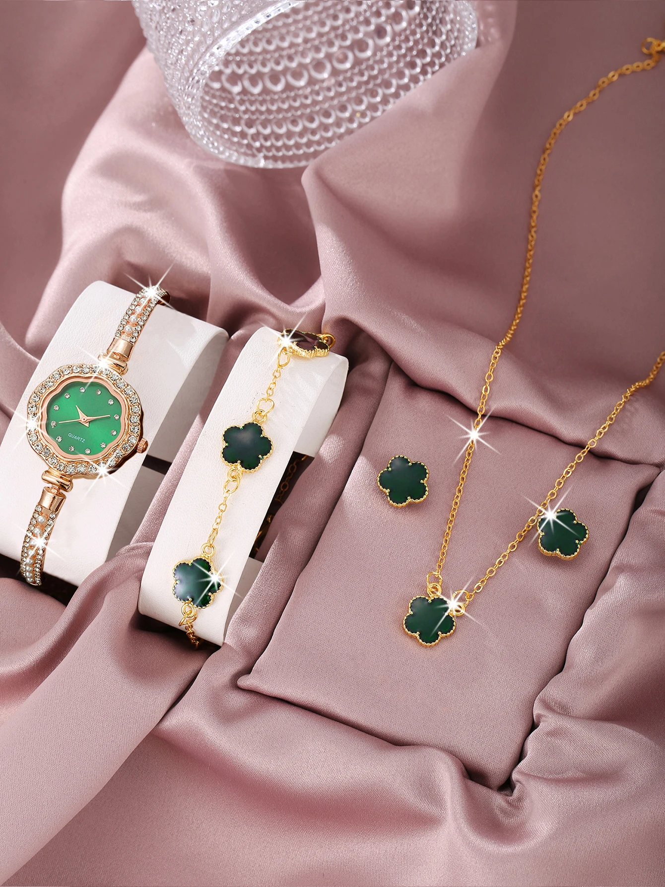 5 шт. новые женские часы-браслет с бриллиантами модные и элегантные кварцевые