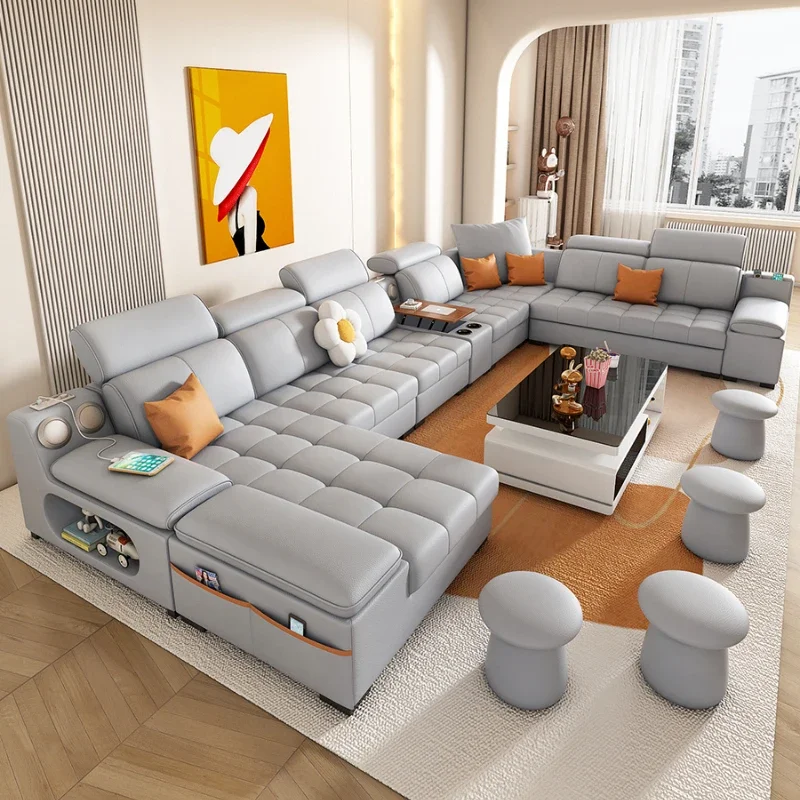 L-образный дизайнерский диван-кровать с откидной спинкой современный угловой