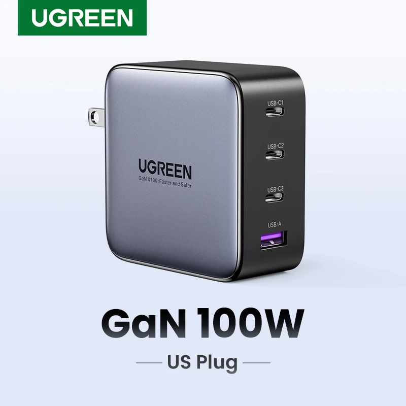 UGREEN US Plug Laptop Charger GaN 100W 65W Fast Charger 1