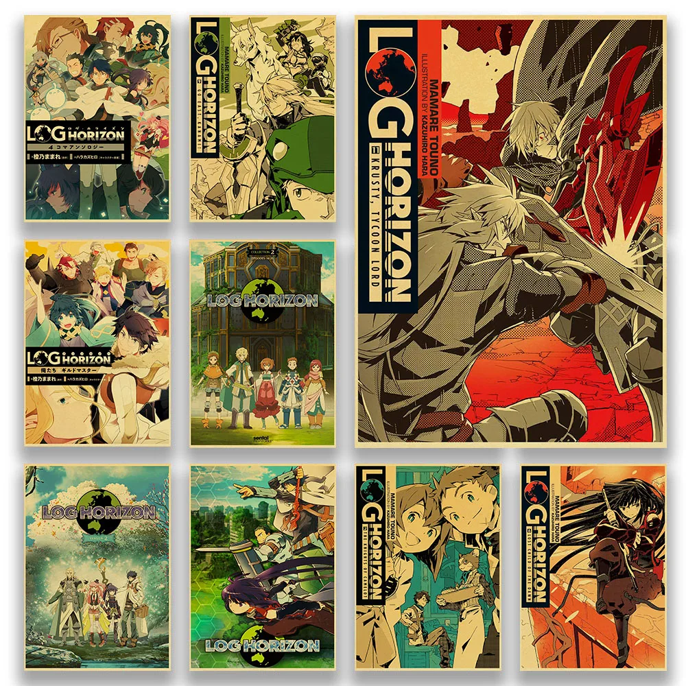 Японский Аниме плакат из крафт-бумаги Log Horizon Retro Nostalgia для украшения бара дома детский подарок.