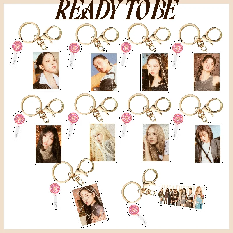 

New KPOP TWICE Album READYTOBE Pendant Keychain MOMO Nayeon Sana HD Transparent Acrylic Keyring Package Pendant Fans Gifts