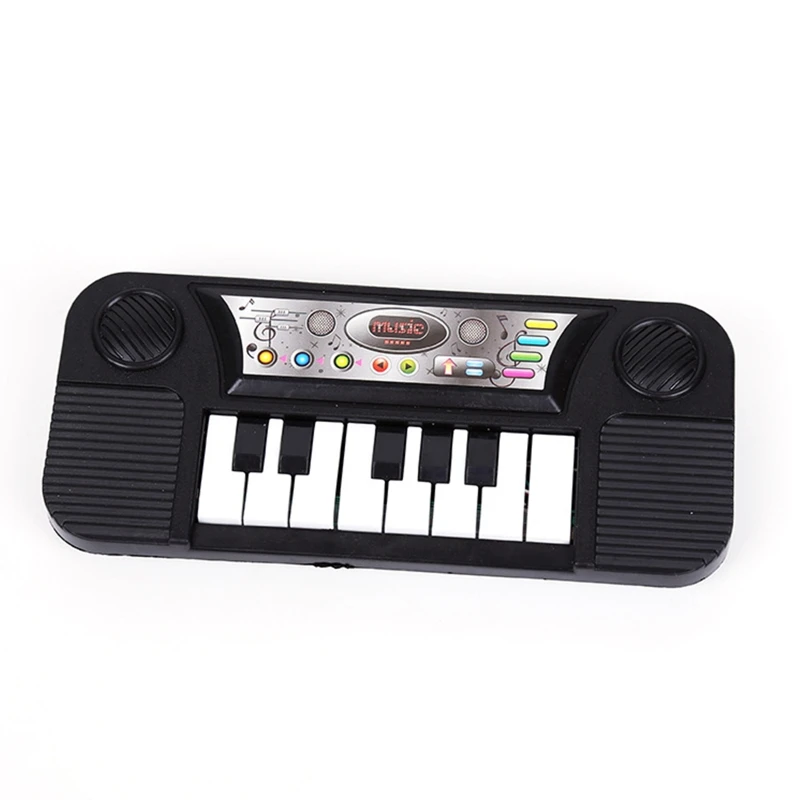 

Early Educational Musical Instrument Mini Size Piano Toy w/ 8 White Keys Finger Play Toy for Kindergarten Toddler 2/3/4