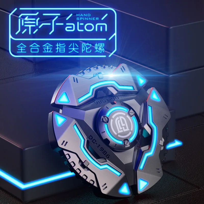 

Спиннер Atom светящаяся металлическая, ручной Спиннер для повседневного использования, антистрессовая игра на палец, гироскоп для пальцев, и...