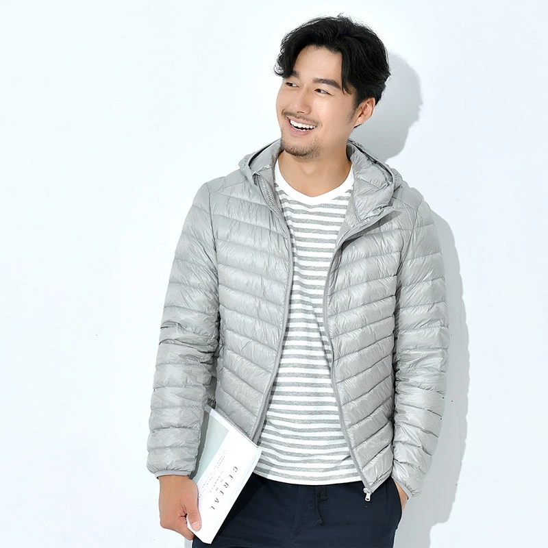 Plus Size 5XL 6XL 7XL Men's Hooded Packable Puffer Jacket 2021 Autumn Winter New Men Lightweight Jacket Insulated Down Coat
