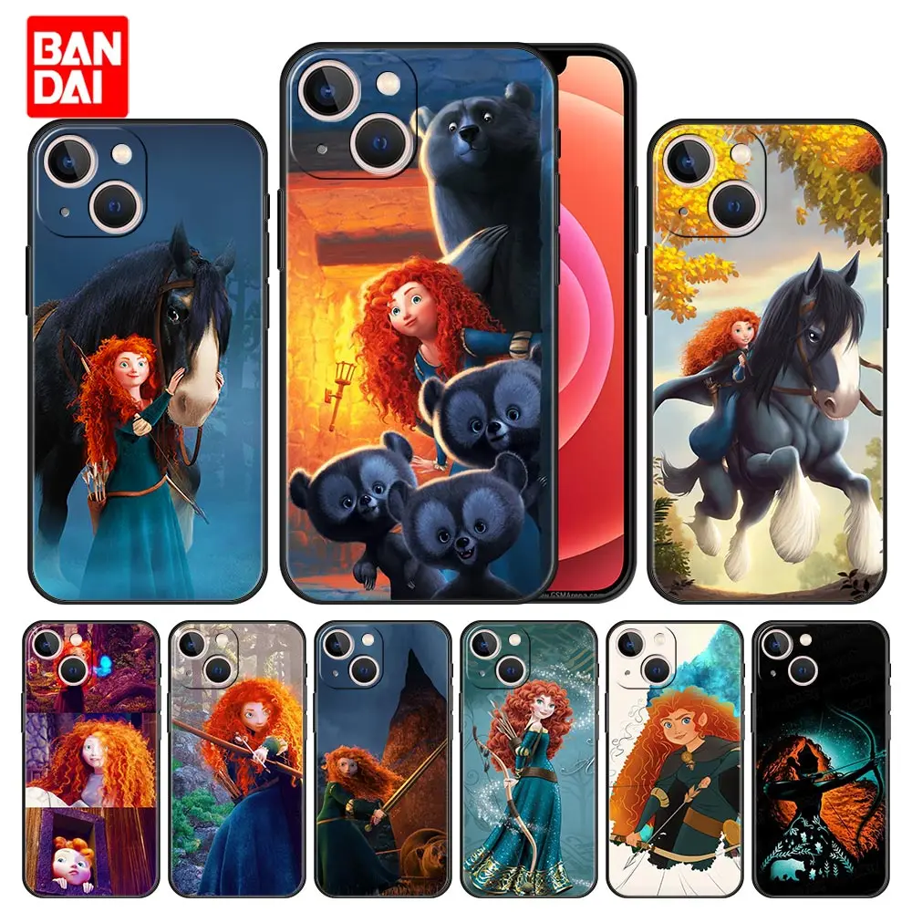 

Merida Brave Disney Princess Case for iPhone 13 12 11 Pro Max SE 2020 11pro 12pro 13pro Mini Silicone Cover Fashion Black Luxury