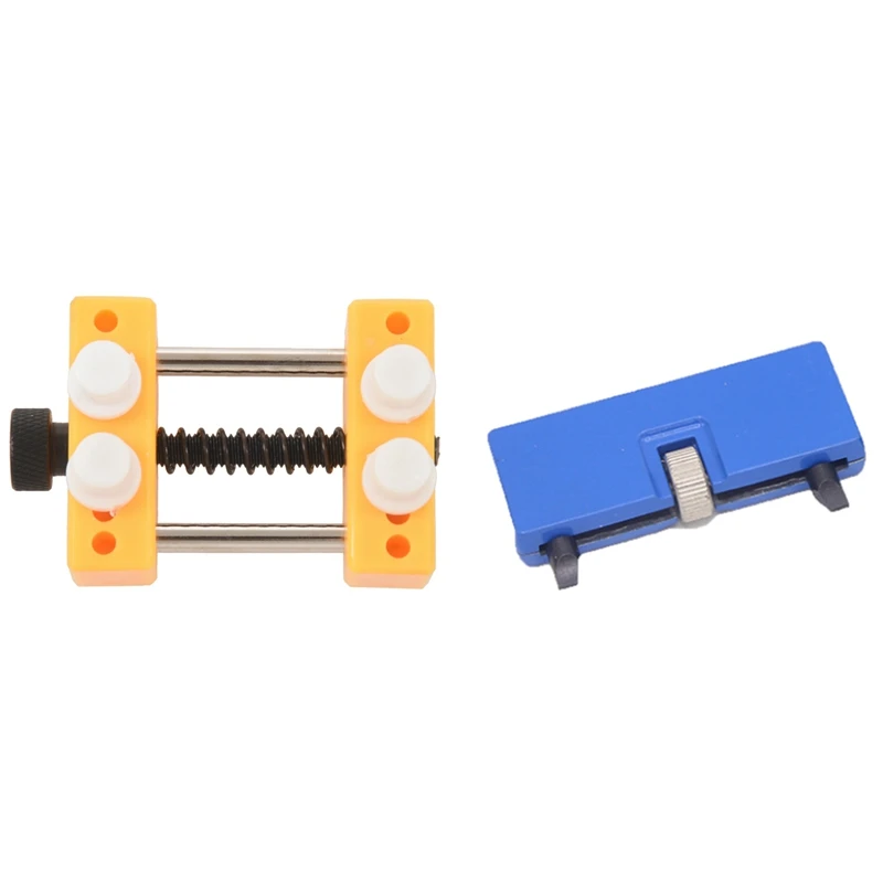 

1 Pcs Vise Tool Movement Holder Opens Watch Case Dial Fixer & 1 Pcs Two Claw Table Key Watch Rear Cover Open Tool