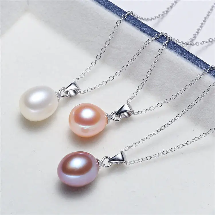

Sterling Silver Natural freshwater Pearl Pendant clavicle chain