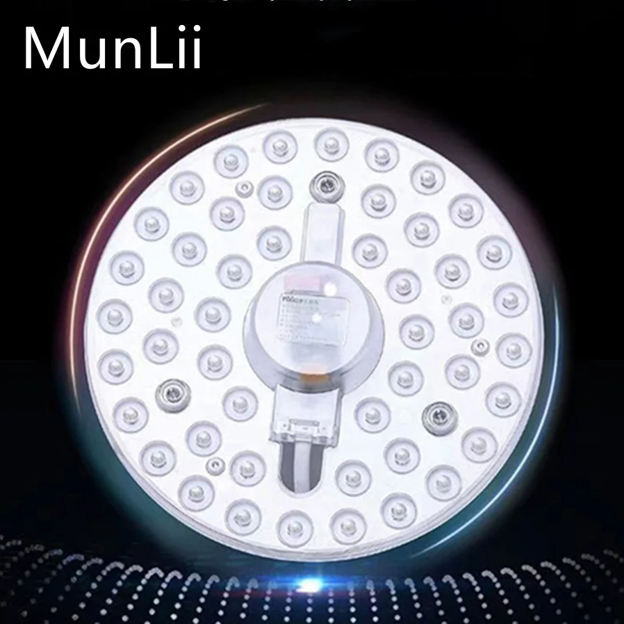 

MunLii AC220V-240V LED Ring PANEL Circle Light Tricolor dimming 36W 24W 18W 12W Cold white Round Ceiling board the circular lamp