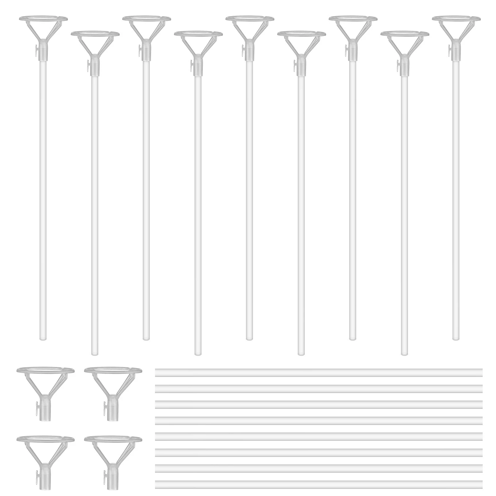 

50 Pcs Support Rod Balloon Supporting Sticks Holders Plastic Balloon Sticks Handheld Rods Party Transparent Stands Case Cups