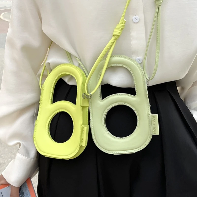 

Solid Color Mini Mobile Phone Bag Transparent Cross-body Small Square Bag For Women Casual Small Size Shoulder Bag For Women