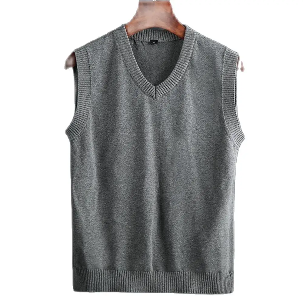 

Male Hot Sale Spring Knit Vests Waistcoat Mens Autumn Hot Sale Sleeveless Warm Sweaters Hedging 100%Cotton Stretch Tops Jumper