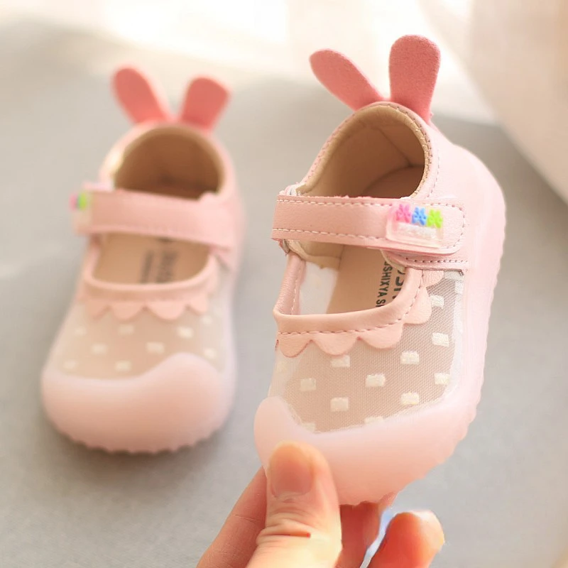 

Summer Baby Girl Toddler Shoes Soft Bottom Non-slip Newborn Toddler Shoes Mesh Breathable Princess Sandals First Walker 1-4 Y