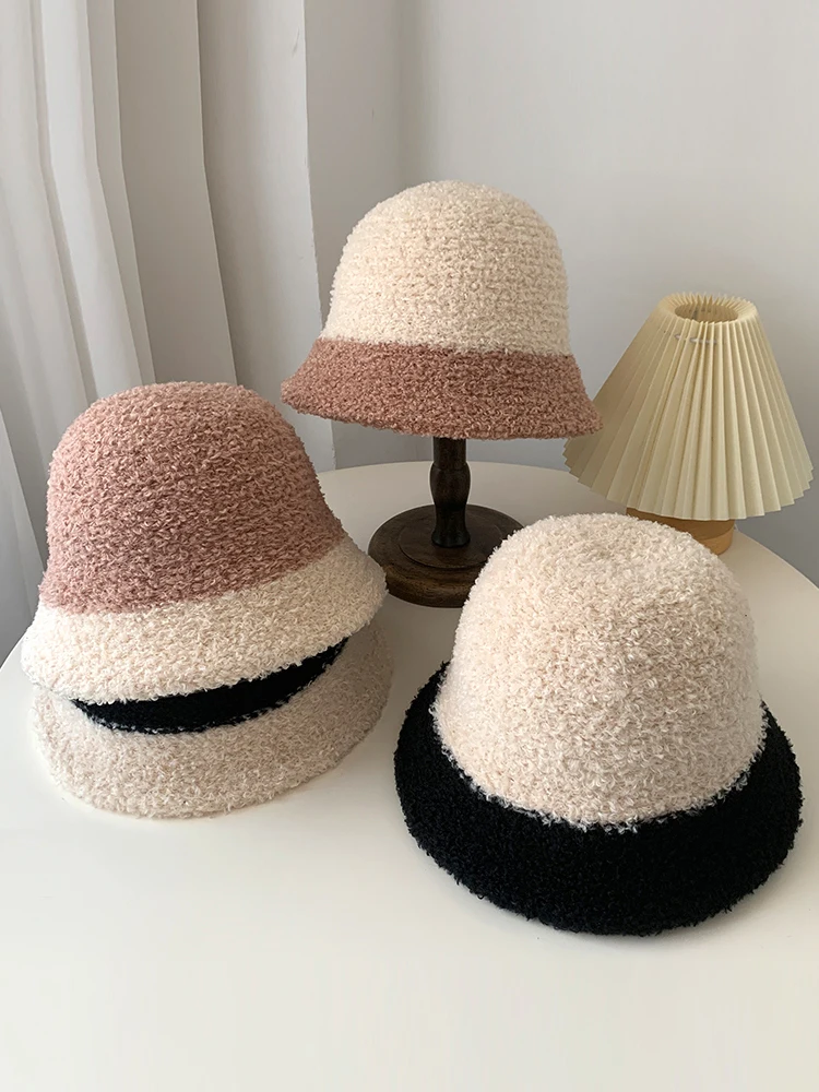 Плюшевый чепчик соответствующего цвета женская осенне-зимняя новинка уменьшает