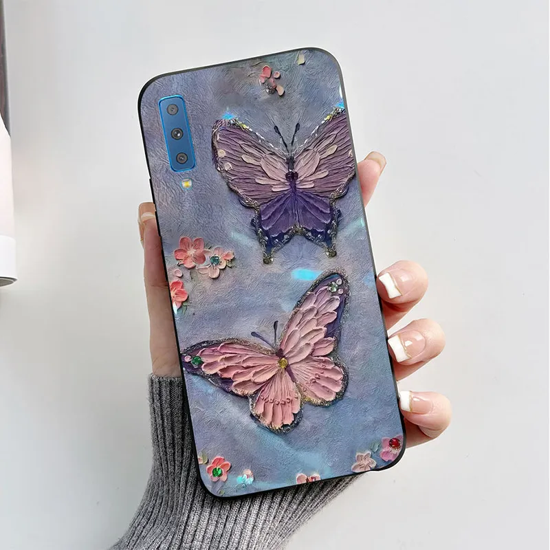 Чехол-бампер для Samsung Galaxy A7 2018 роскошный мягкий матовый силиконовый чехол с