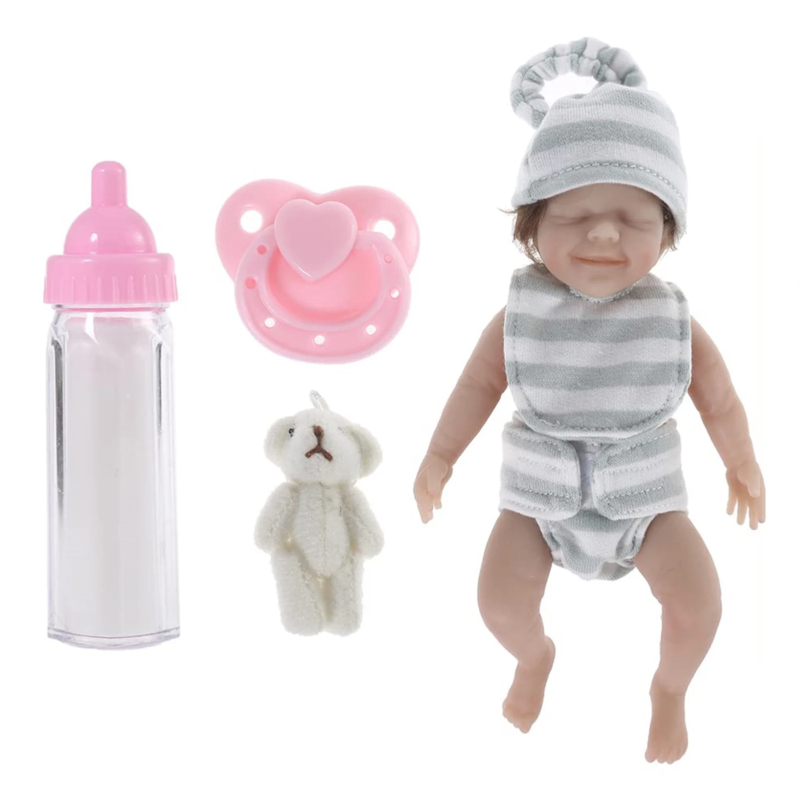 

Reborn Baby Dolls 6 Inches Soft Baby Doll Toy Vinyl Newborn Baby Doll Tiny Baby Doll With Clothes And Feeding Accessories For