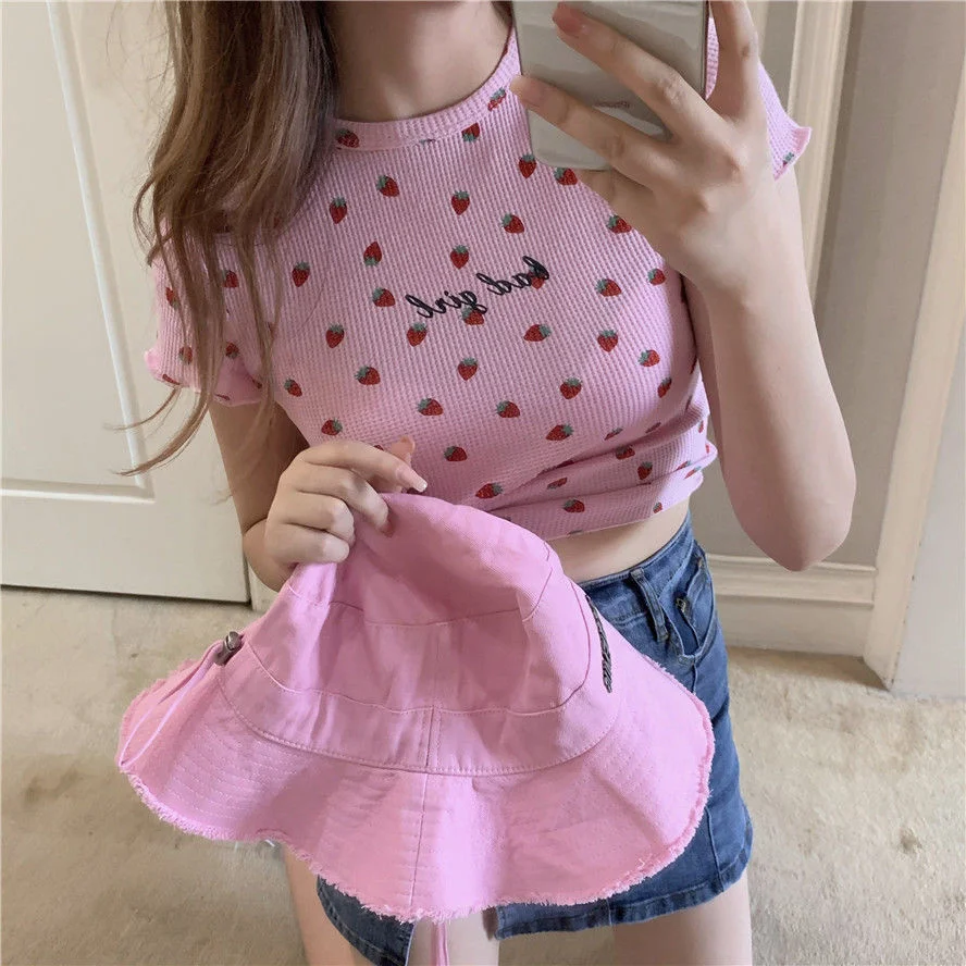 

Woman Tshirts Women's Short-sleeved T-shirt 2020 Spring Short Summer Top Crop Top Mujer Camisetas
