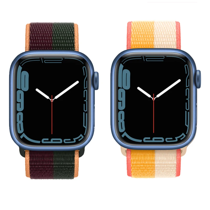 

Nylon Strap For Apple watch band 44mm 40mm 42mm 38mm 41mm 45mm 41 45 smartwatch wristband belt loop bracelet iWatch 3 4 5 se 6 7