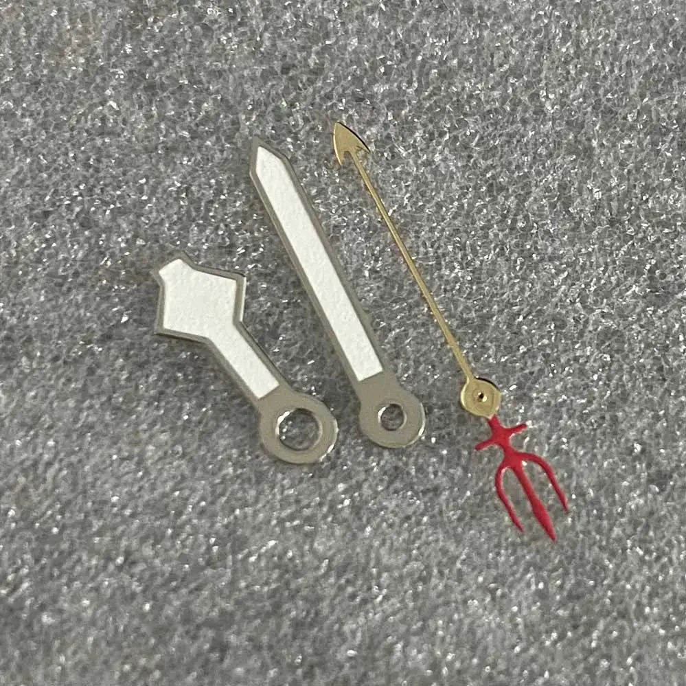 Watch Hands Silver-edged White Strong Green Luminous Spider Webs Watch Hands Fit NH35 NH36 4R 7S Automatic Movement