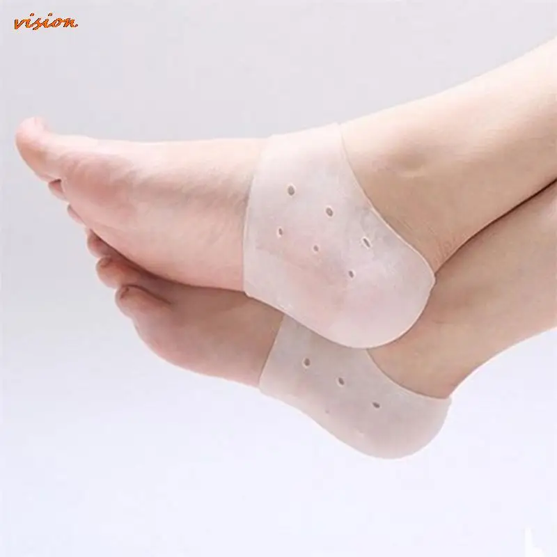 

Protective Sleeve 2pcs Silicone Heel Socks Gel Footing Care Pad With Hole Feet Cracked Skin Moisturizing Anti Cracking Foot Care