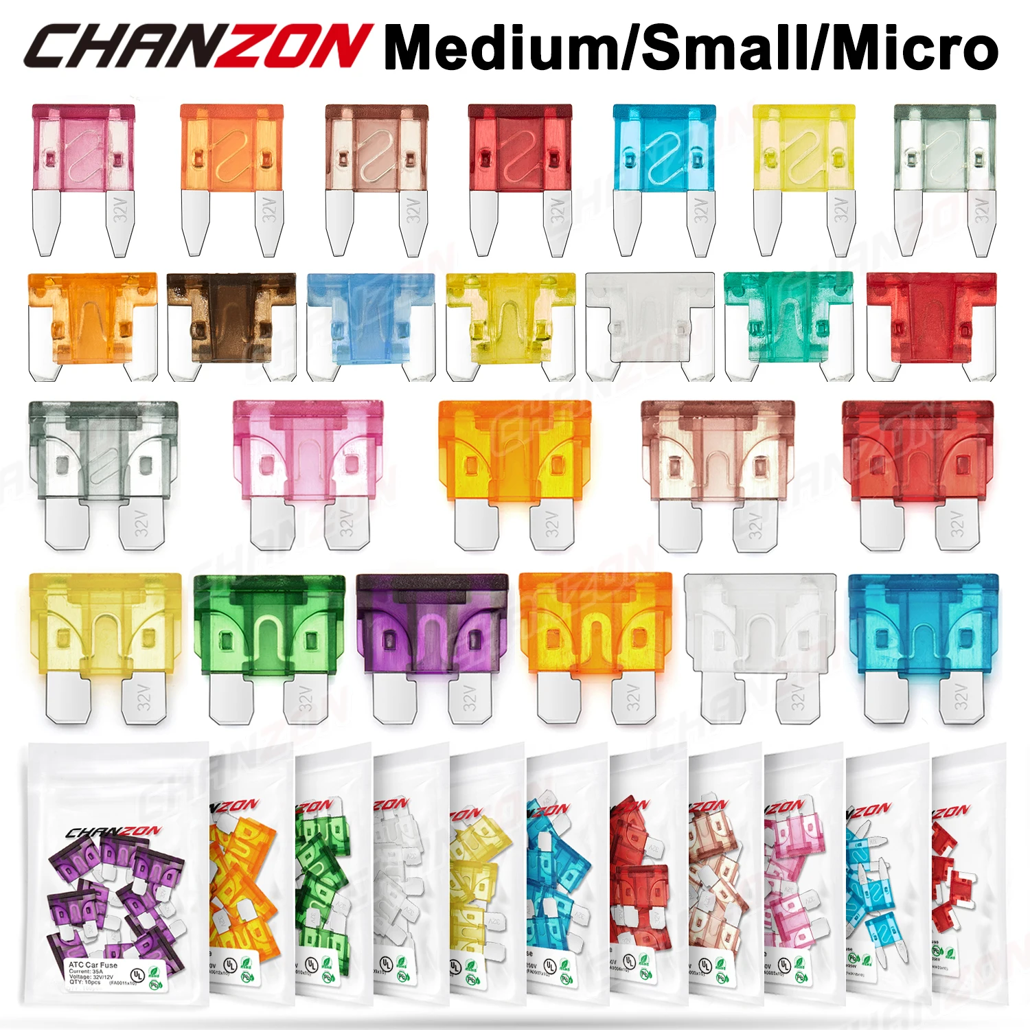 10 шт., автомобильный предохранитель ATC ATO Standard ATM LP Mini Micro 2 3 5 7,5 10 15 20 25 30 35 40 А