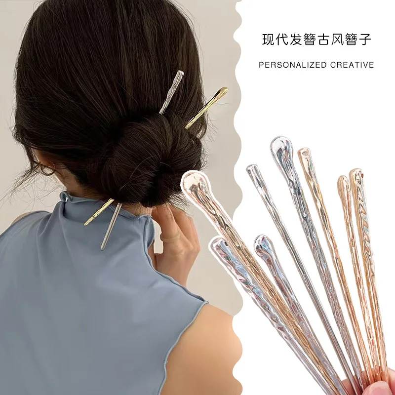 

2022 New Hairpin Hair Sticks Minimalist Geometric Bump Trendy Metal Hair Accessories Headwear Hairstyle for Women Jewelry