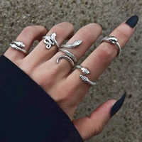 gothic vintage snake shape rings for women color animal alloy exaggerated metal finger ring 2022 fashion jewelry wholesale bulk