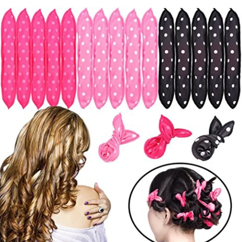 10Pcs/Lot Hair Curlers Soft Sleep Pillow Hair Rollers Set Best Flexible Foam and Sponge Magic Hair Care DIY Hair Styling Tools