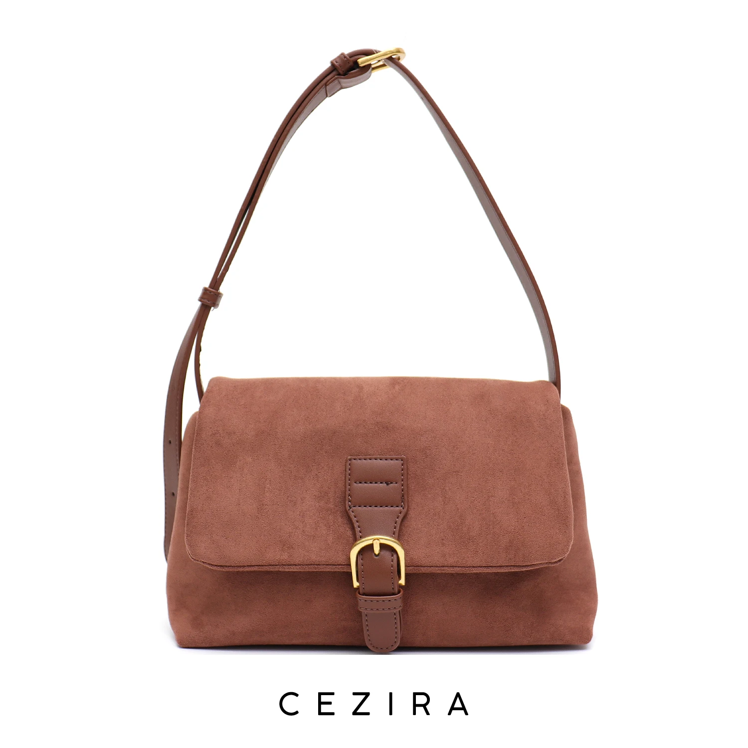 CEZIRA Luxury Faux Suede Leather Women Shoulder Bags Brand Winter Design Flap Underarm Purse PU Vegan Crossbody Handbags Daily