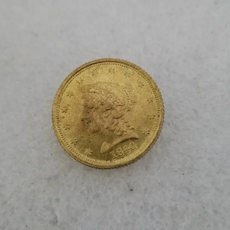 

American 1840 C Version 2.5 Dollars Brass Gold-plated Commemorative Collectible Coin Gift Lucky Challenge Coin