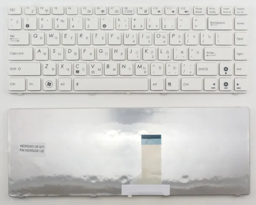 Клавиатура для Asus X42J белая с белой рамкой|Клавиатуры замены| |