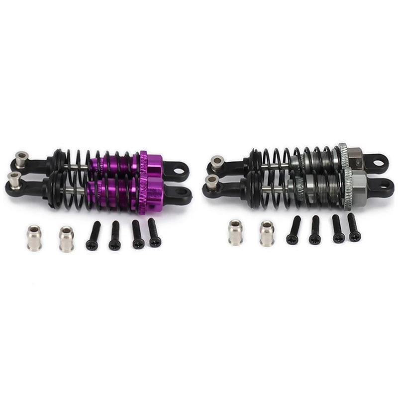 

2 комплекта, амортизатор 65 мм для машинки на радиоуправлении 1/18 Wltoys A959 A969 A979 Hpi Hsp Traxxas Losi Tamiya, титан и фиолетовый