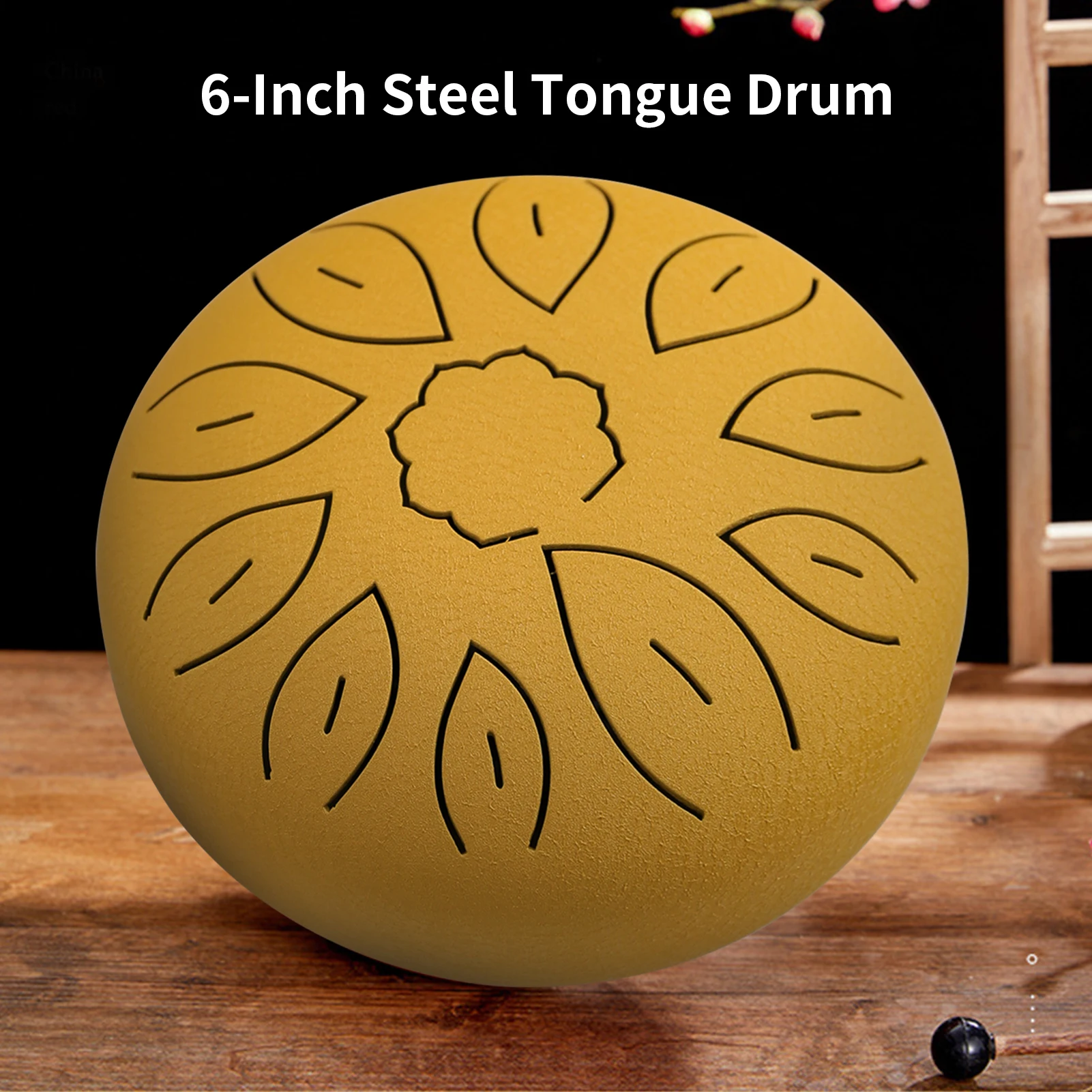 

Tongue Drum 6 Inches 11 Tone Empty Spirit Drum Worry-free Drum Steel Tongue Drum Belt Drumstick Beginner Percussion Instrument