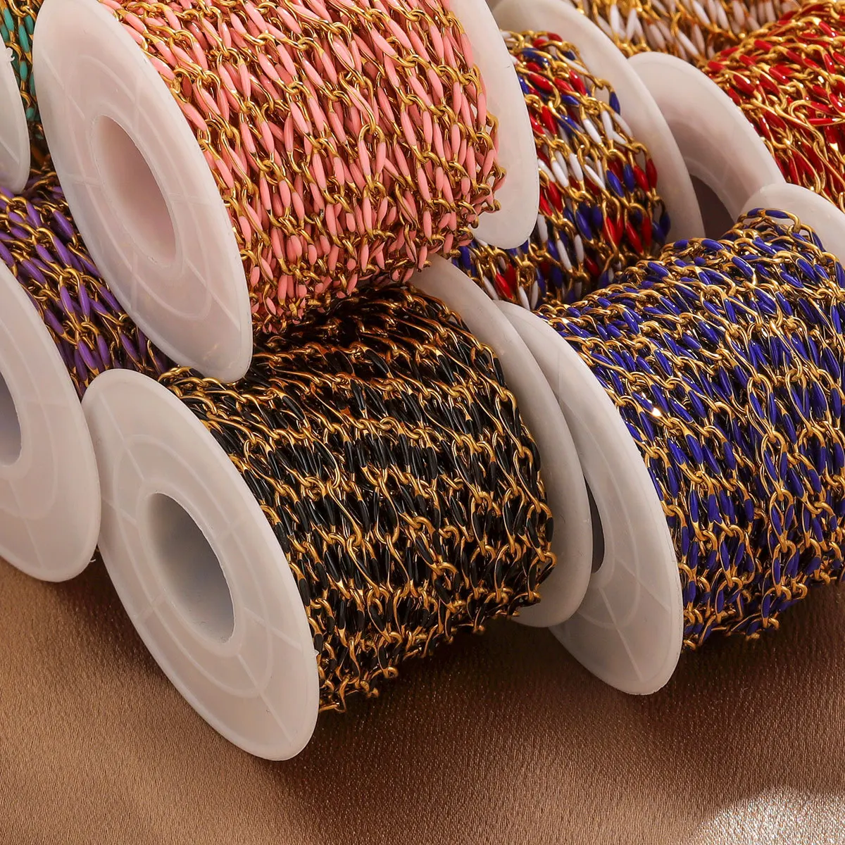 

Яркая цепочка из нержавеющей стали в богемном стиле для женских браслетов ручной работы, 1 м