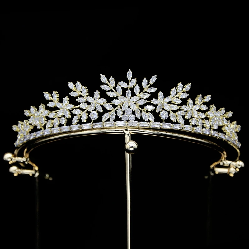 

Роскошная циркониевая свадебная корона MYFEIVO, элегантная повязка на голову, свадебные тиары, головной убор, свадебные аксессуары для волос ...