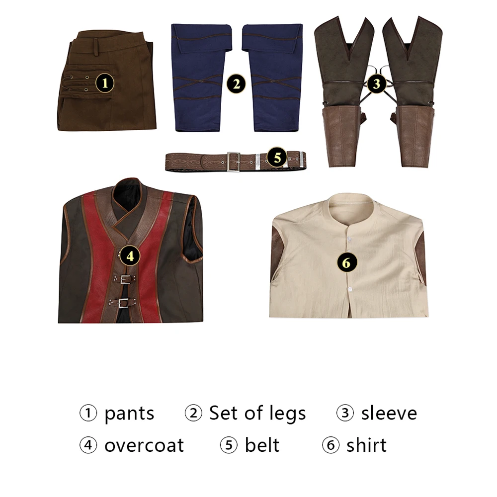 Новый костюм для косплея игры BG3 Wyll бальдура с пальто рубашкой брюками воротами