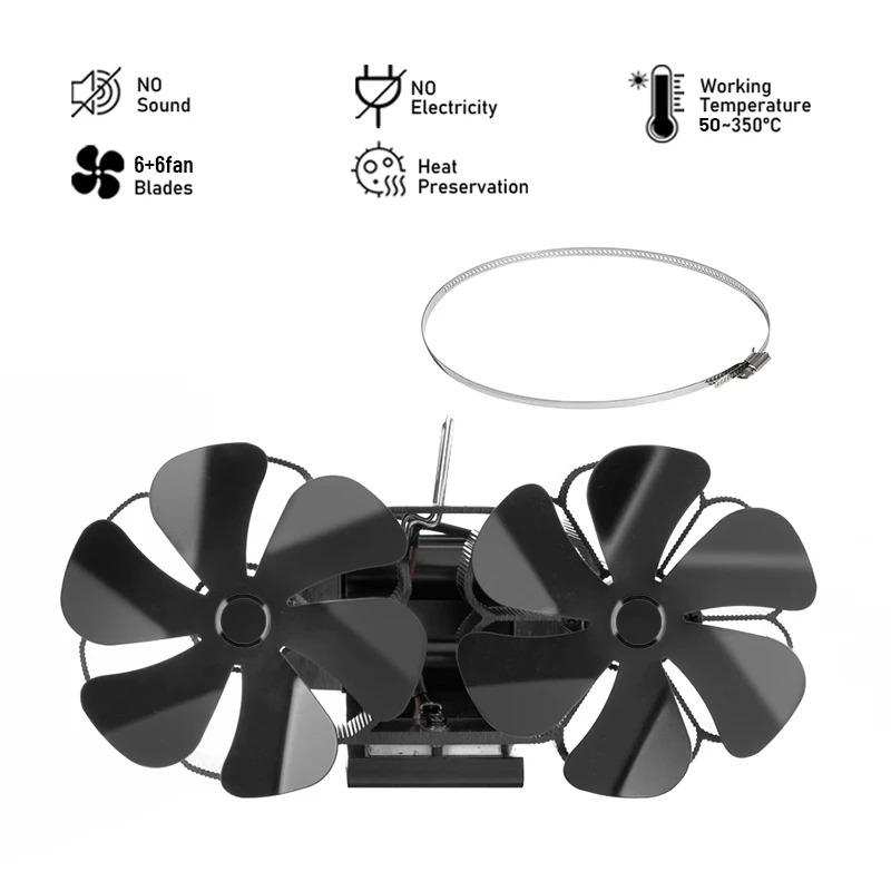 

Настенный Вентилятор для камина, 12 лезвий