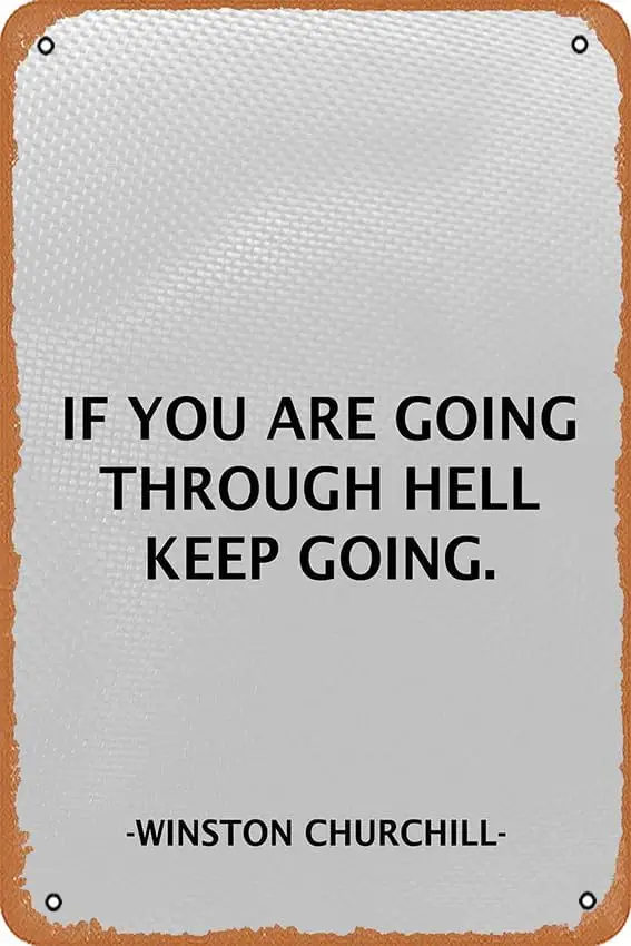 muecddo Wnsn Churchll Qoute Motvn nd nsprn Retro Vntge Decortve Metl Tn Sgn 812 nch.