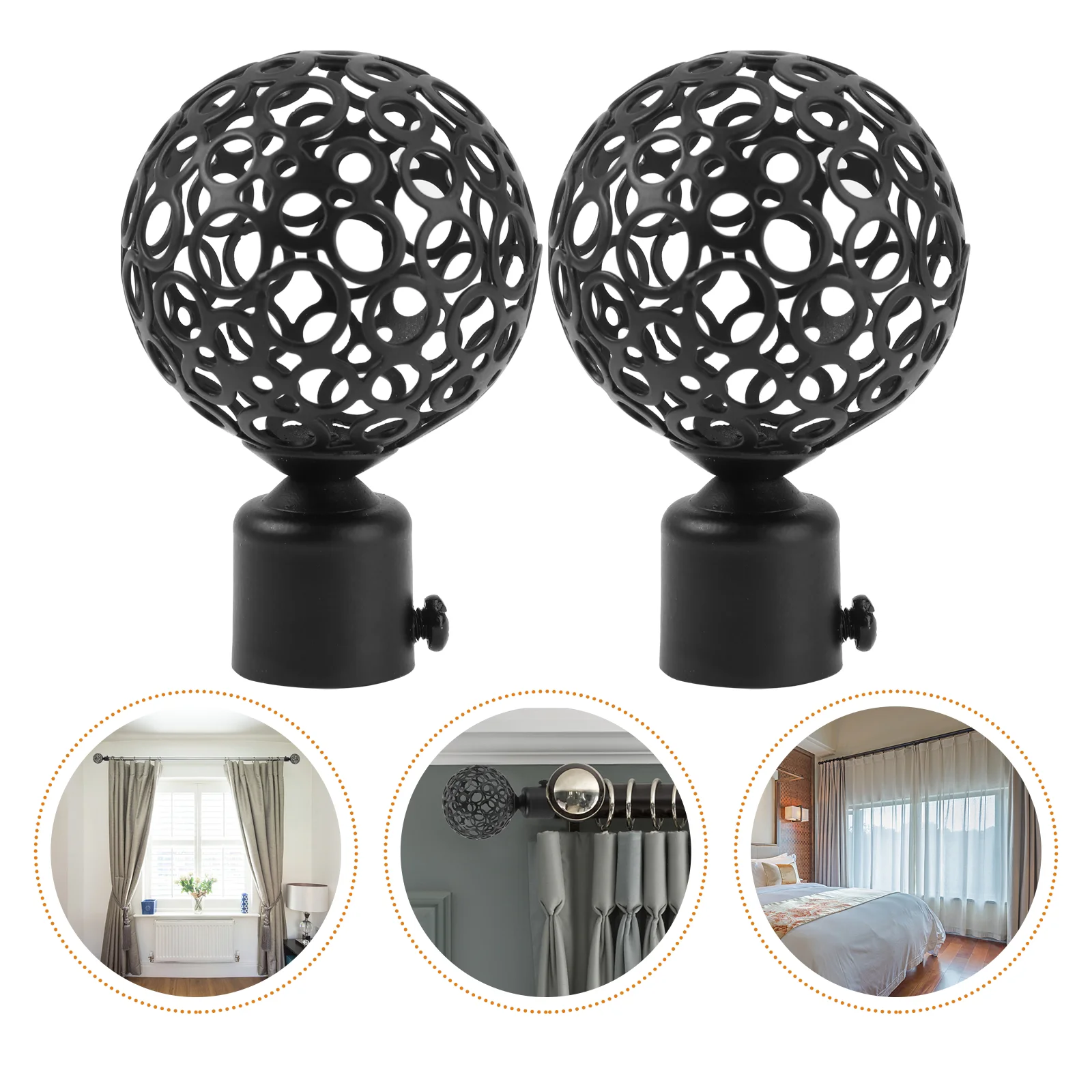 

Curtain Rod Finials End Caps Lamp Finial Knobs Pole Endsdrapery Decorative Drape Rail Window Replacement Rods Shade Round Shower