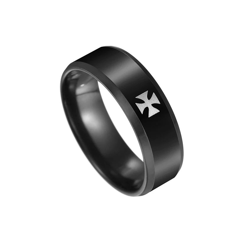

European and American personality fashion retro cross men's ring simple and versatile jewelry gift