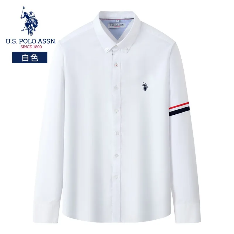 Мужская хлопковая рубашка-поло с длинным рукавом свободного покроя |