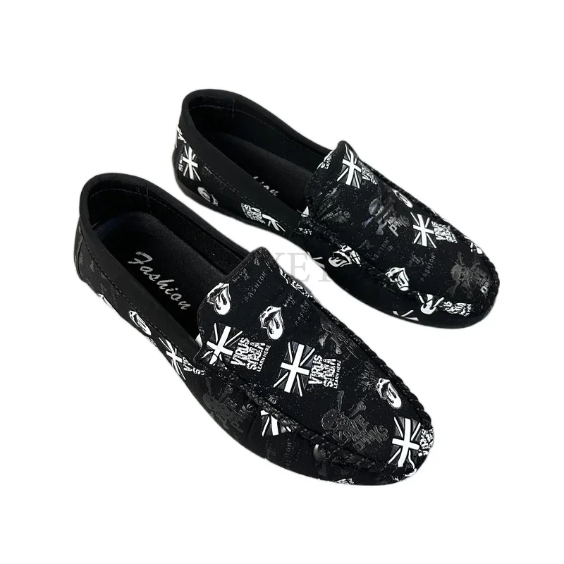 

New High Quality Men Shoes Business Casual Flats Shoes Slip-on Fashion Trends Comfy Soft Leather Lightweight Bean Shoes Mencasu