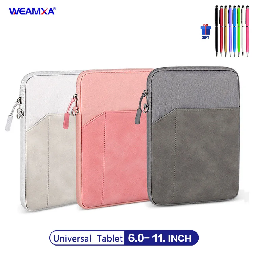 

Universal Tablet Pouch bag 6 7 8.4 9.7 10.1 10.2 10.5 11 inch handbag For iPad pro Air Samsung Huawei Lenovo Tab Kindle Portable