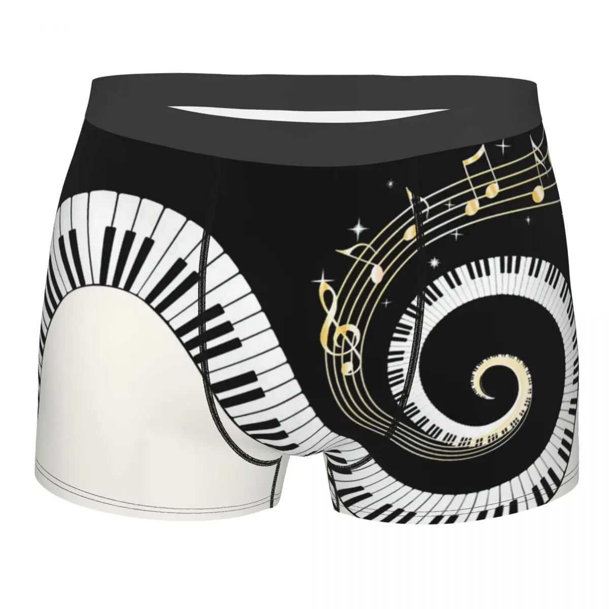 

Man Piano Keyboard Art Boxer Briefs Shorts Panties Soft Underwear Music Note Male Funny Plus Size Underpants