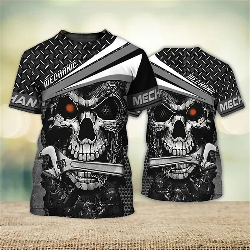 

Мужская футболка с 3D-принтом черепа, Повседневная футболка большого размера для улицы, 2023